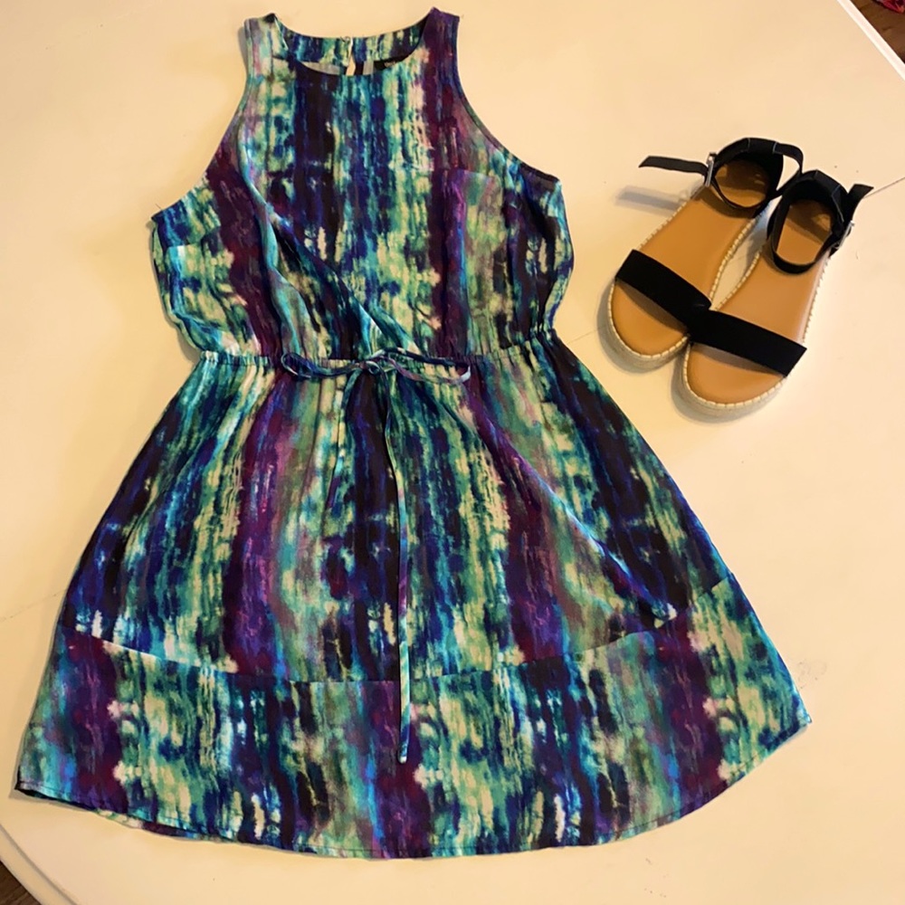 Teal Tie Dye Dress